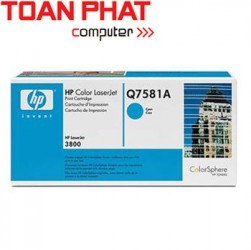 Mực in Laser mầu HP Q7581A - Cyan - Mầu xanh - Dùng cho máy in HP CLj 3800, 3800N, 3800DN, 3505, 3505N, 3505DN