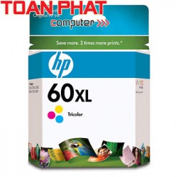 Mực in phun mầu HP 60XL Color-Mực Mầu-Dùng cho HP D1660/2560/2660/2666/5560 F2410/2476/2480/4230/4250/4280/4480 HP Photo Smart C4680/4780 